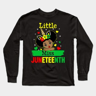 Little Miss Juneteenth Brown Skin Princess Cute Girls Kids Long Sleeve T-Shirt